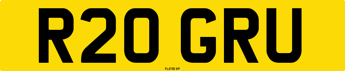 R20 GRU Number Plate