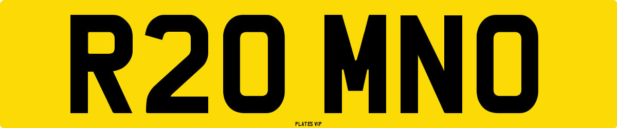 R20 MNO Number Plate