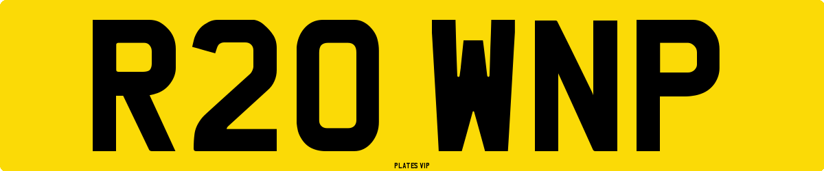 R20 WNP Number Plate