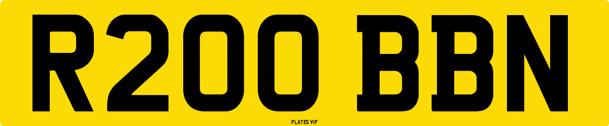 R200 BBN Number Plate
