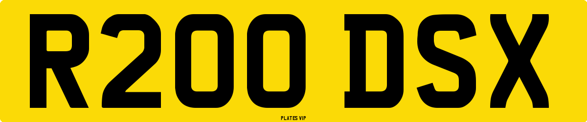 R200 DSX Number Plate
