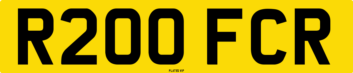 R200 FCR Number Plate