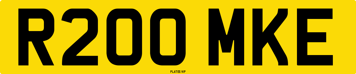 R200 MKE Number Plate