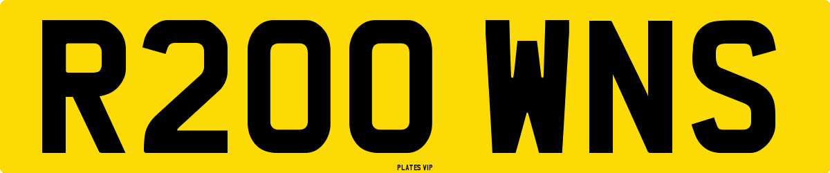 R200 WNS Number Plate