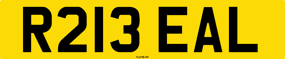 R213 EAL Number Plate