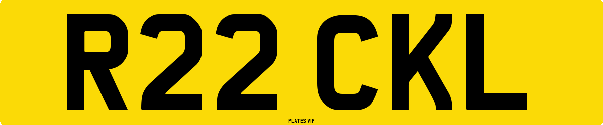 R22 CKL Number Plate
