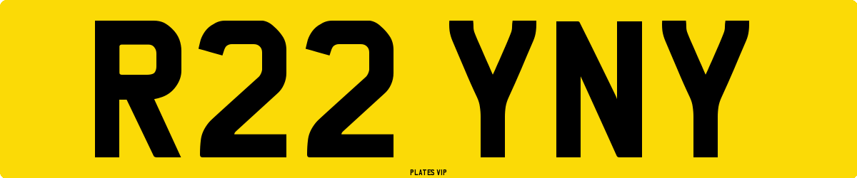 R22 YNY Number Plate