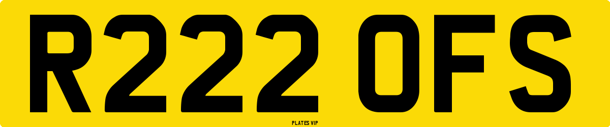 R222 OFS Number Plate