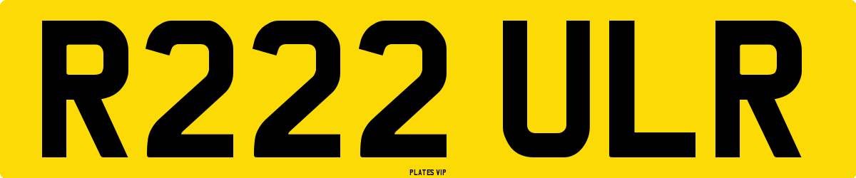 R222 ULR Number Plate