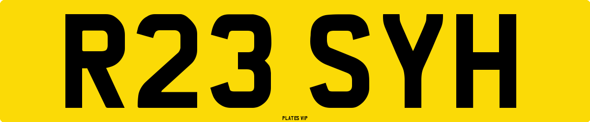R23 SYH Number Plate