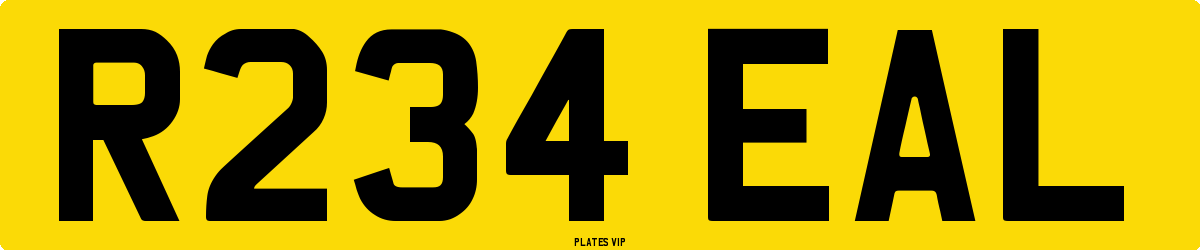 R234 EAL Number Plate