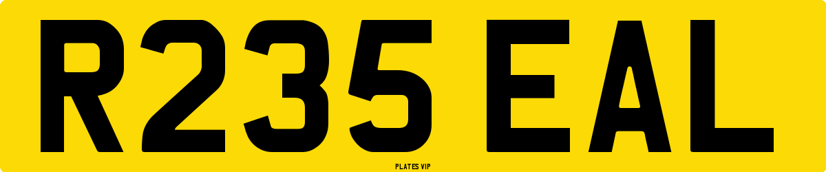 R235 EAL Number Plate