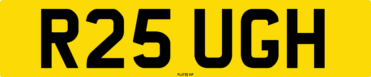 R25 UGH Number Plate