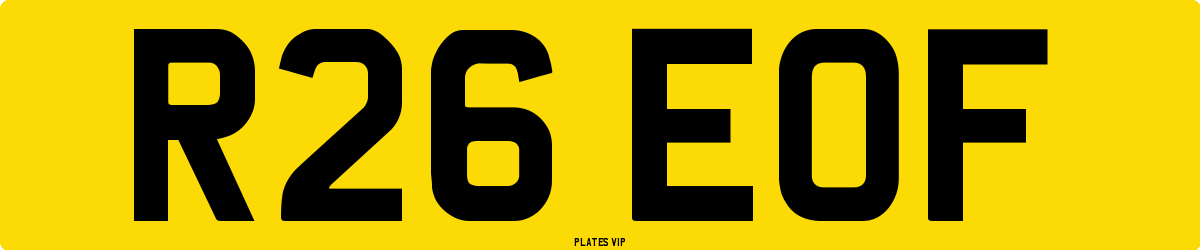 R26 EOF Number Plate