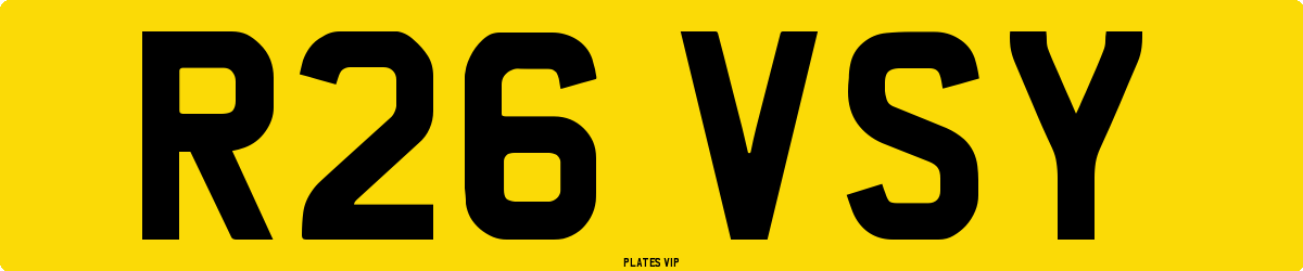 R26 VSY Number Plate
