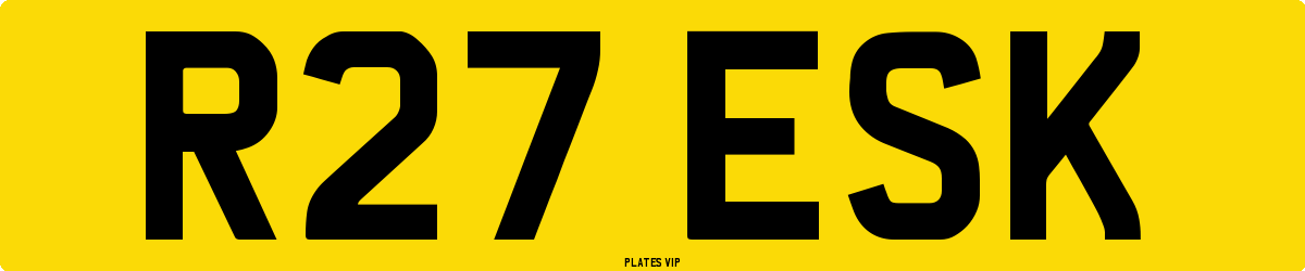 R27 ESK Number Plate