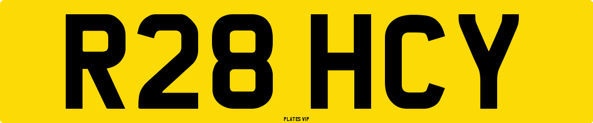 R28 HCY Number Plate