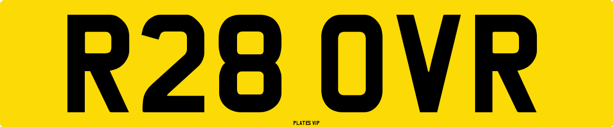 R28 OVR Number Plate