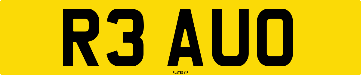 R3 AUO Number Plate