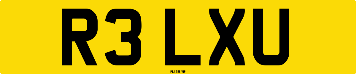R3 LXU Number Plate