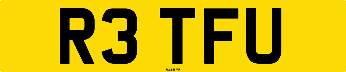R3 TFU Number Plate