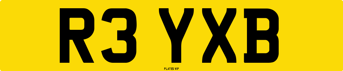 R3 YXB Number Plate