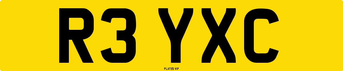 R3 YXC Number Plate