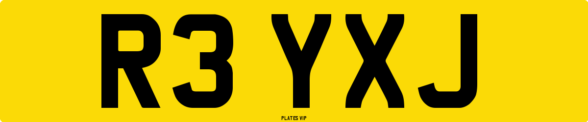 R3 YXJ Number Plate