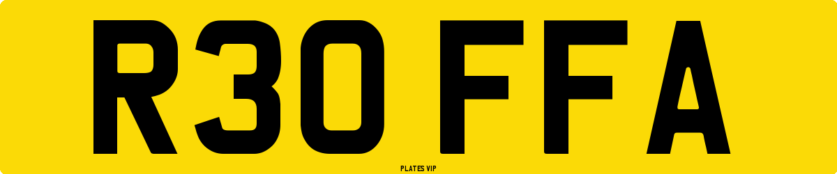 R30 FFA Number Plate