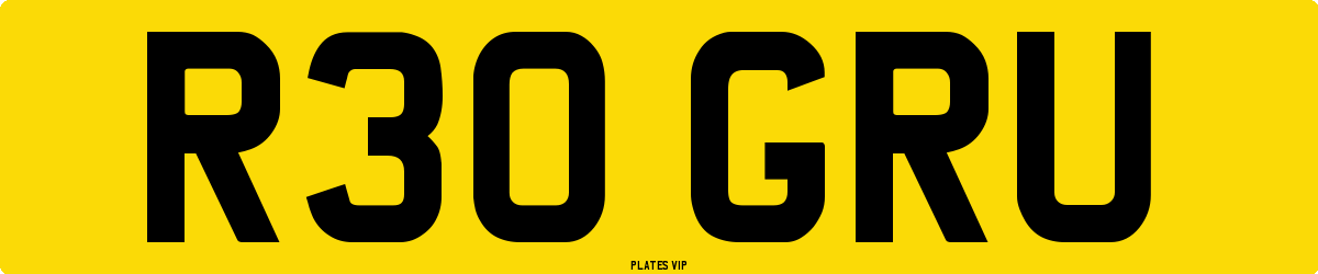 R30 GRU Number Plate