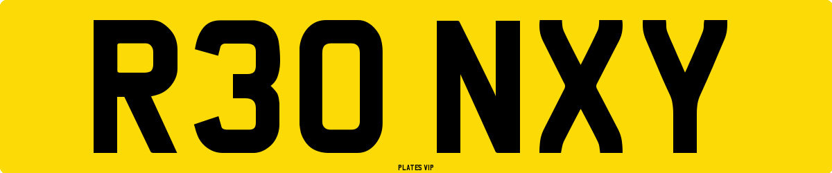 R30 NXY Number Plate