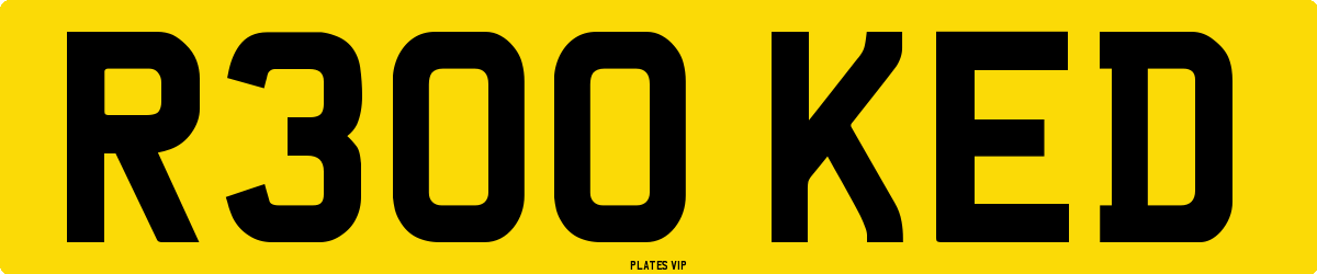 R300 KED Number Plate