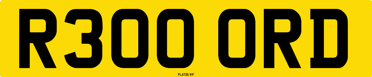 R300 ORD Number Plate