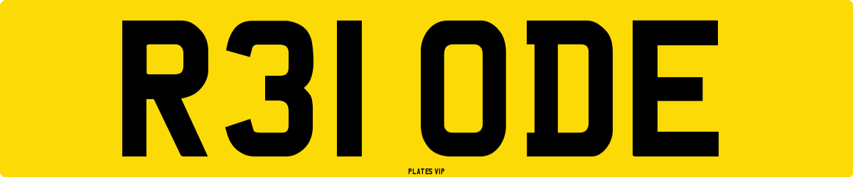 R31 ODE Number Plate