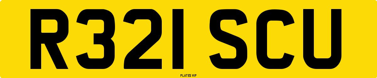 R321 SCU Number Plate