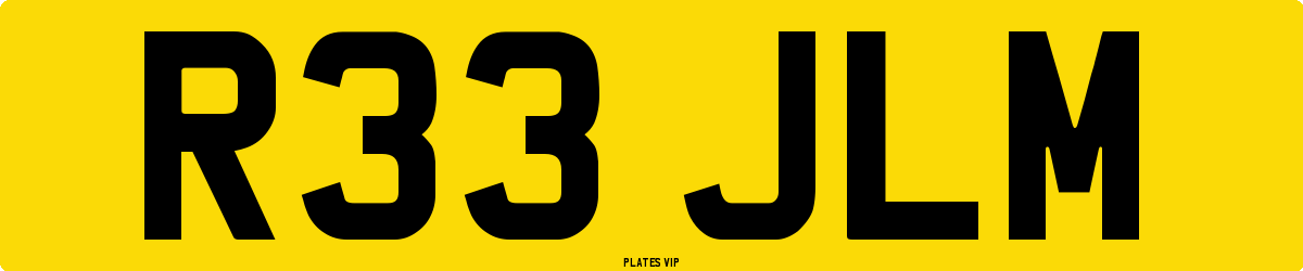 R33 JLM Number Plate