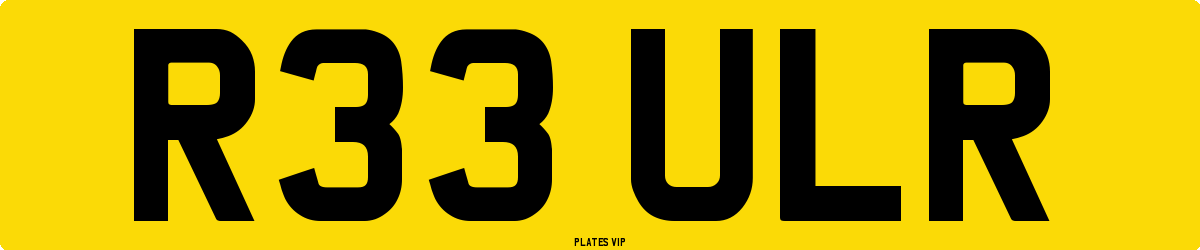 R33 ULR Number Plate