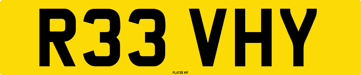 R33 VHY Number Plate