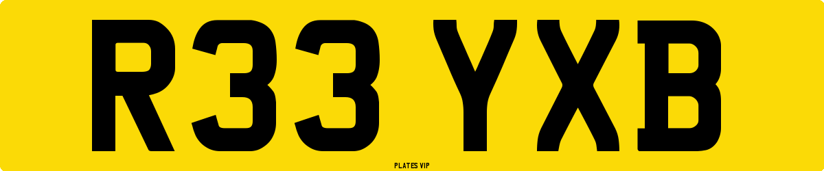 R33 YXB Number Plate