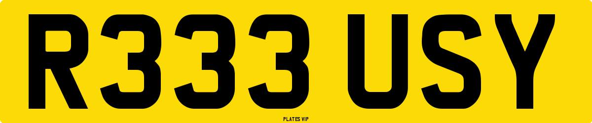 R333 USY Number Plate