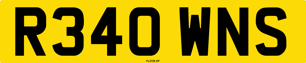 R340 WNS Number Plate
