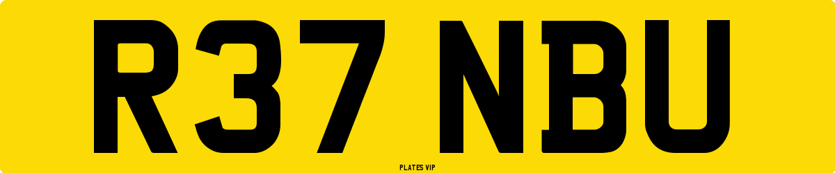 R37 NBU Number Plate