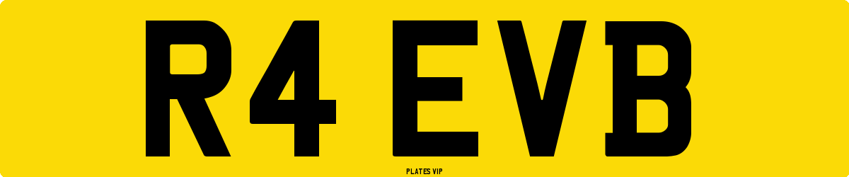 R4 EVB Number Plate