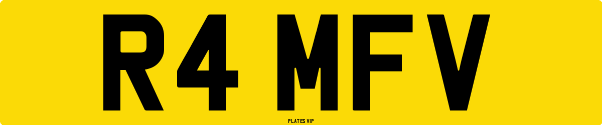 R4 MFV Number Plate