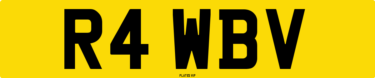 R4 WBV Number Plate