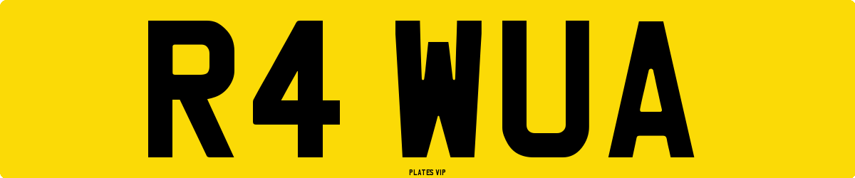 R4 WUA Number Plate