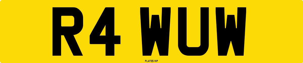 R4 WUW Number Plate