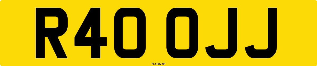 R40 OJJ Number Plate