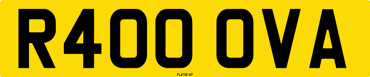 R400 OVA Number Plate