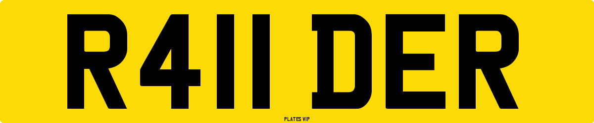 R411 DER Number Plate